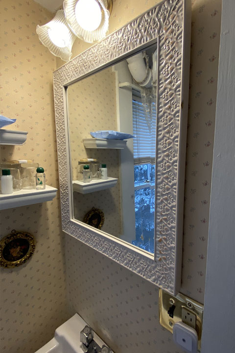 Nancy Bathroom Mirror | Follansbee Inn, Lake Sunapee, NH