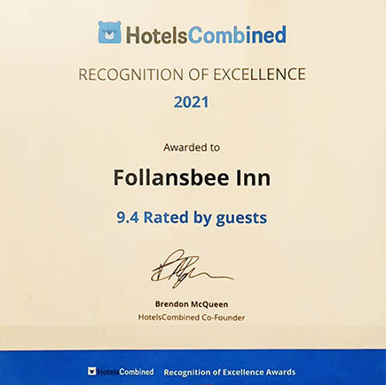 Hotels.com Award | Follansbee Inn, Kezar Lake, NH